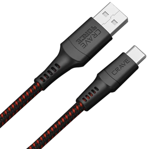 Cablu pentru telefon 4ORCE CRAVE USB Type-A + USB Type-C 1.2 m/ Black photo 1