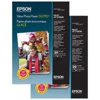Фотобумага для принтеров Струйный Epson Value Glossy Photo Paper 20+20 (40 листов) Глянец/ A6/ Белый
