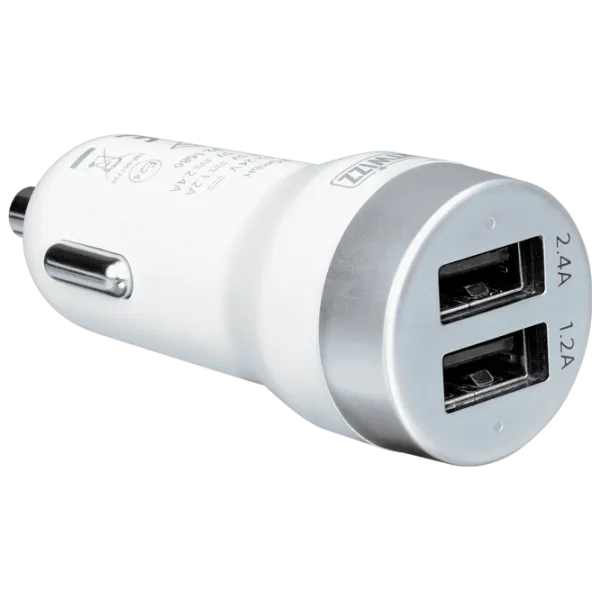 Încărcător auto Artwizz CarPlug 2.4 A/ White photo 1