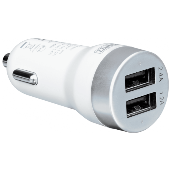 Încărcător auto Artwizz CarPlug 2.4 A/ White photo 1