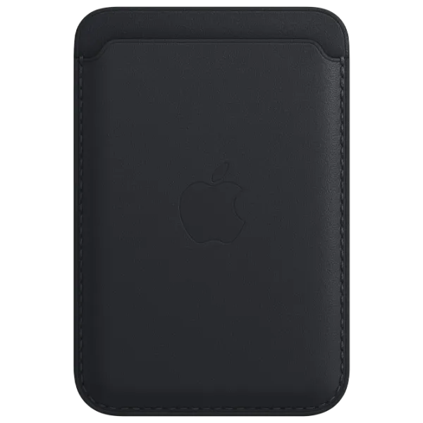 Чехол-бумажник Apple iPhone 12 - 14 All Apple/ MagSafe Back/ Кожа/ Midnight Черный photo 1