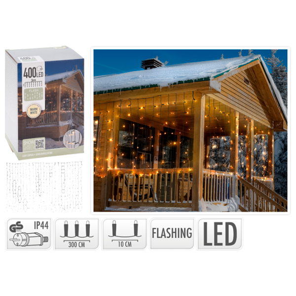 Luminițe decorative Christmas 43458 Cortina/ Alb cald photo 1