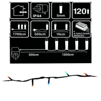 Luminițe decorative Christmas 27420 Fir/ Multicolor