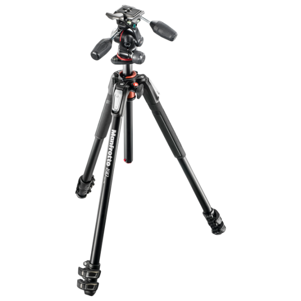 Трипод Manfrotto 190 ALU 3 SECTION KIT 3W HEAD Фото, видео/ Черный photo 1