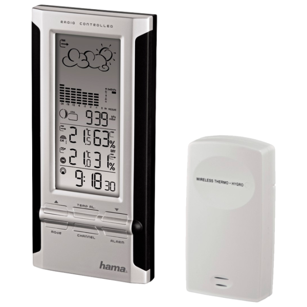 Метеостанция Hama EWS-380 Black Silver photo 1 Метеостанция Hama EWS-380 Black Silver photo 1