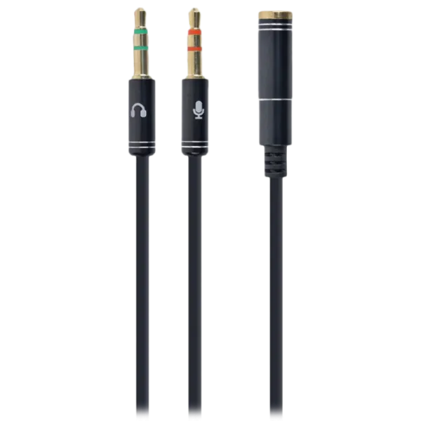 Cablu audio Cablexpert CCA-418M 3.5 mm + 3.5 mm 0.2 m/ Black photo 1