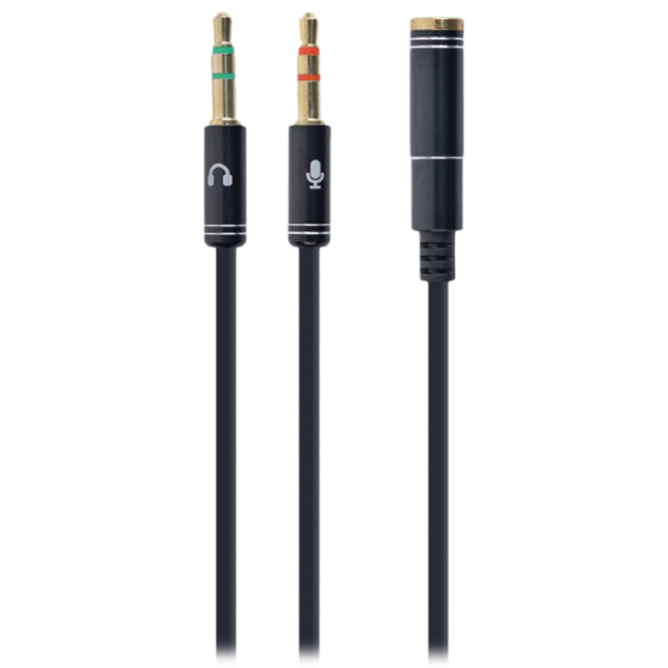 Cablu audio Cablexpert CCA-418M 3.5 mm + 3.5 mm 0.2 m/ Black photo 1