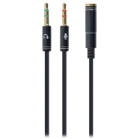 Аудио кабель Cablexpert CCA-418M 3.5 mm + 3.5 mm 0.2 m/ Черный