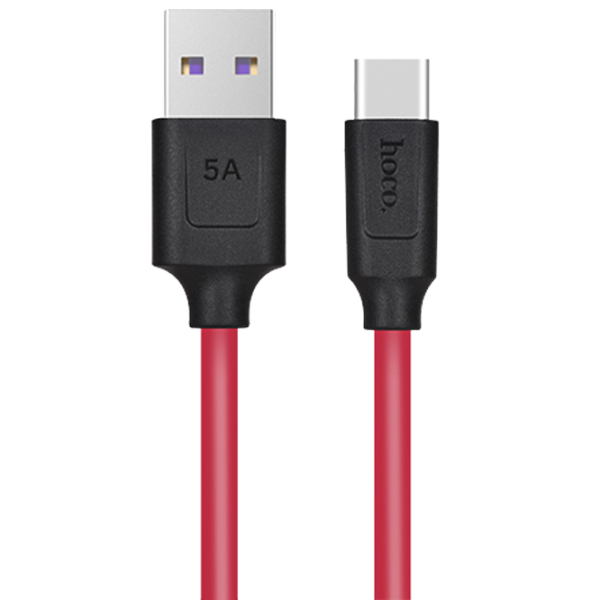 Cablu pentru telefon X11 Rapid Hoco USB Type-A + USB Type-C 1.2 m/ Red photo 1