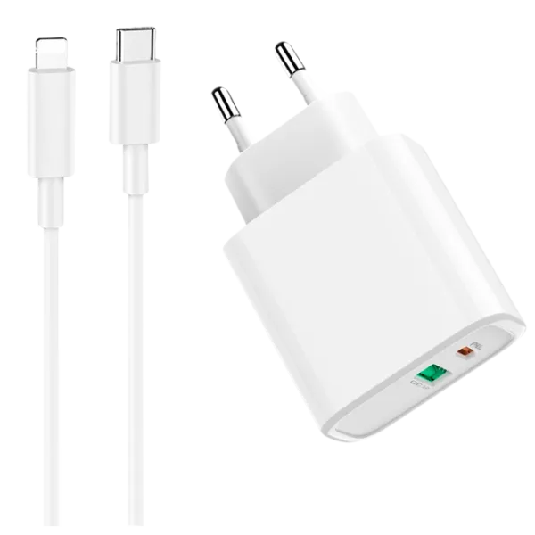 Сетевое зарядное устройство Rival USB QC3.0 + PD Type-C 2 A/ Белый photo 1