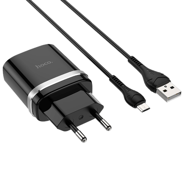 Сетевое зарядное устройство Hoco C12Q Type-C Черный photo 1