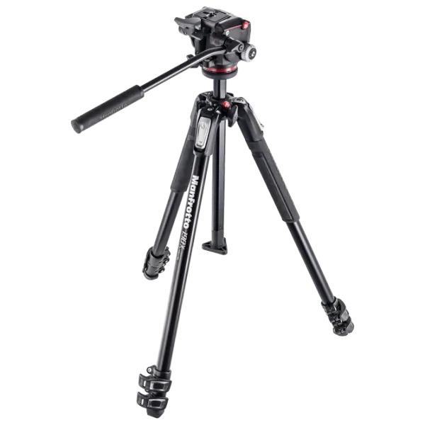 Trepied Manfrotto 190X ALU 3 KIT FLUID HEAD Foto, video/ Black photo 1