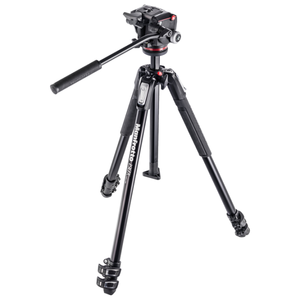 Trepied Manfrotto 190X ALU 3 KIT FLUID HEAD Foto, video/ Black photo 1