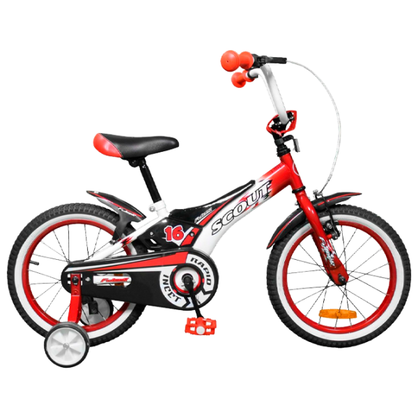 Bicicletă Fulger Scout 16" 9.5" Oțel/ Red Black photo 1 Bicicletă Fulger Scout 16" 9.5" Oțel/ Red Black photo 1