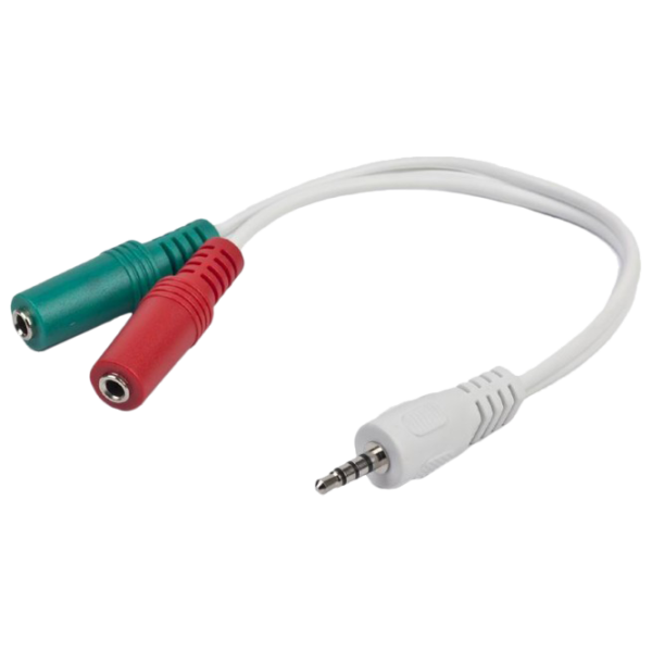 Cablu audio Cablexpert 3.5 mm + 2 x 3.5 mm 0.2 m/ White photo 1