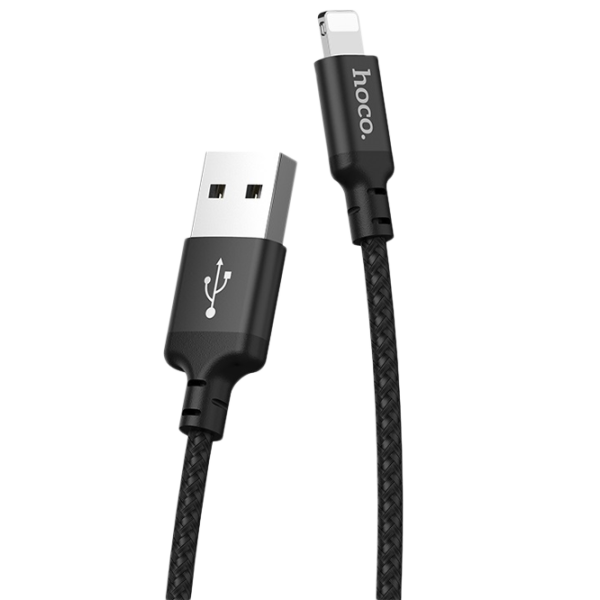 Cablu pentru telefon X14 Hoco USB Type-A + Lightning 1 m/ Black photo 1