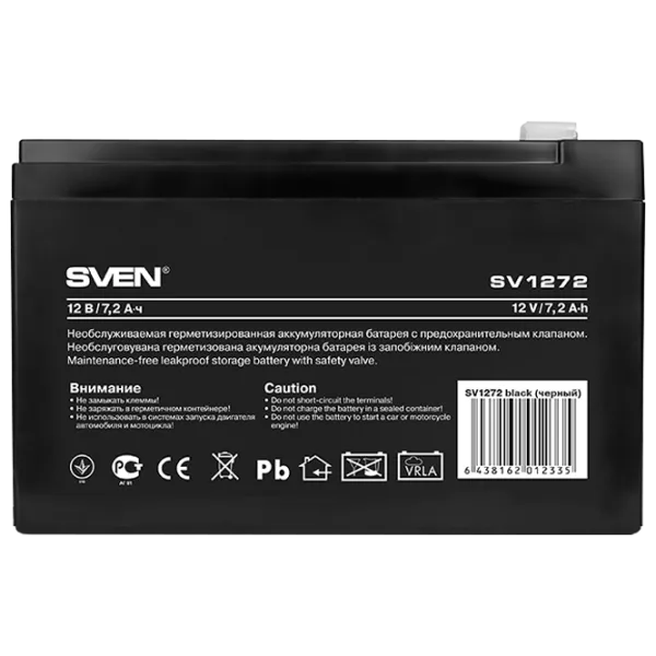 Аккумуляторная батарея для ИБП Sven SV1272 12 В 7.2 Ач Черный photo 1