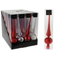 Игрушки для ёлки Christmas 12828 20 см/ Красный, серебряный, белый