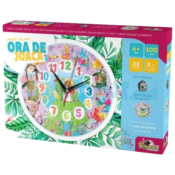 Puzzle 2D Noriel Ceas cu animale 6+/ Numărul de piese: 100 photo 1 Puzzle 2D Noriel Ceas cu animale 6+/ Numărul de piese: 100 photo 1
