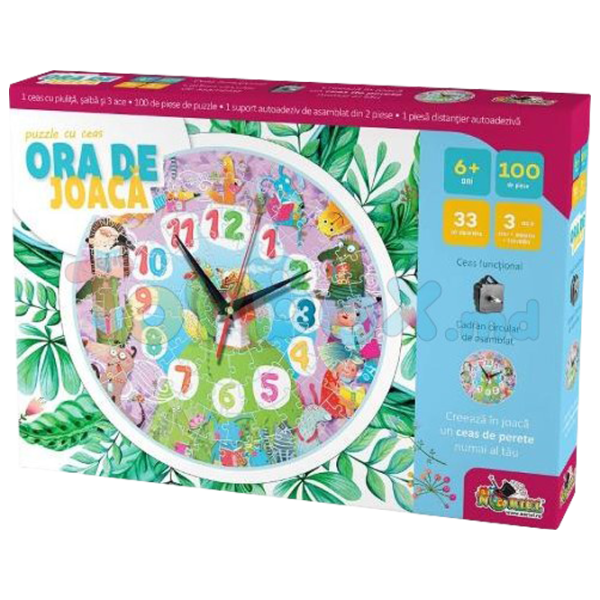 Puzzle 2D Noriel Ceas cu animale 6+/ Numărul de piese: 100 photo 1 Puzzle 2D Noriel Ceas cu animale 6+/ Numărul de piese: 100 photo 1