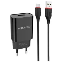 Сетевое зарядное устройство Borofone BA20A 2.1 А/ Черный