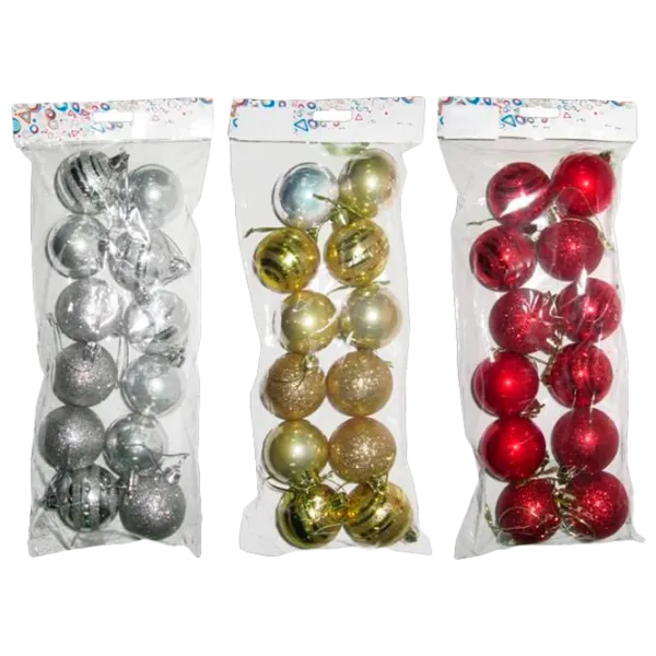Игрушки для ёлки Christmas 16099 5 см/ Красный, золотой, серебряный photo 1 Игрушки для ёлки Christmas 16099 5 см/ Красный, золотой, серебряный photo 1