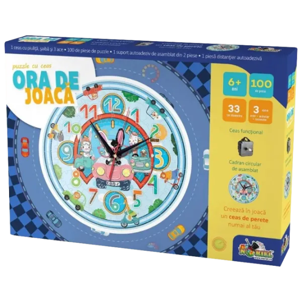 Puzzle 2D Noriel Ceas cu mașinuțe 6+/ Numărul de piese: 100 photo 1 Puzzle 2D Noriel Ceas cu mașinuțe 6+/ Numărul de piese: 100 photo 1