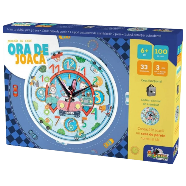 Puzzle 2D Noriel Ceas cu mașinuțe 6+/ Numărul de piese: 100 photo 1 Puzzle 2D Noriel Ceas cu mașinuțe 6+/ Numărul de piese: 100 photo 1