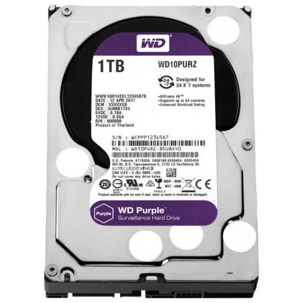 HDD Western Digital Purple 1 ТБ WD10PURZ/ Пурпурный photo 1