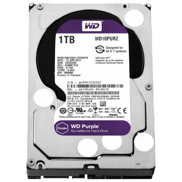 HDD Western Digital Purple 1 ТБ WD10PURZ/ Пурпурный photo 1