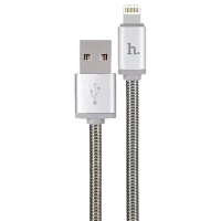 Кабель для телефона U5 Hoco USB Type-A + Lightning 1.2 м/ Серебристый