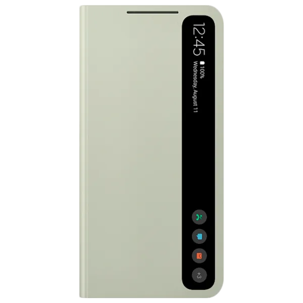 Husă pentru smartphone Samsung Galaxy S21 FE Samsung/ Smat Clear View/ PC/ Olive Green photo 1