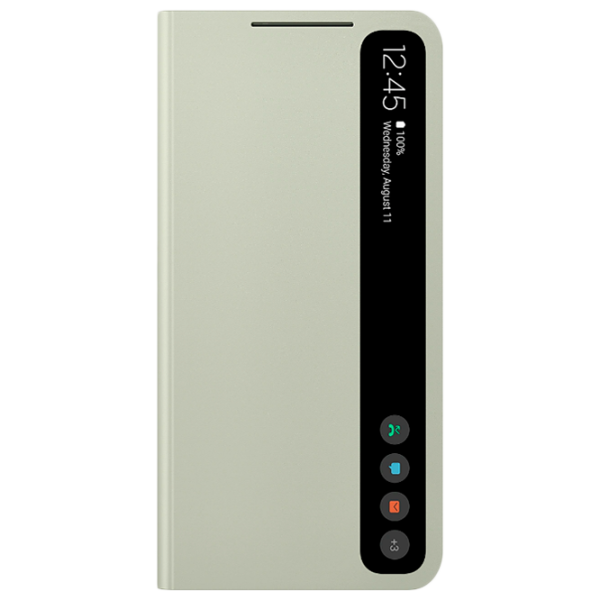 Husă pentru smartphone Samsung Galaxy S21 FE Samsung/ Smat Clear View/ PC/ Olive Green photo 1