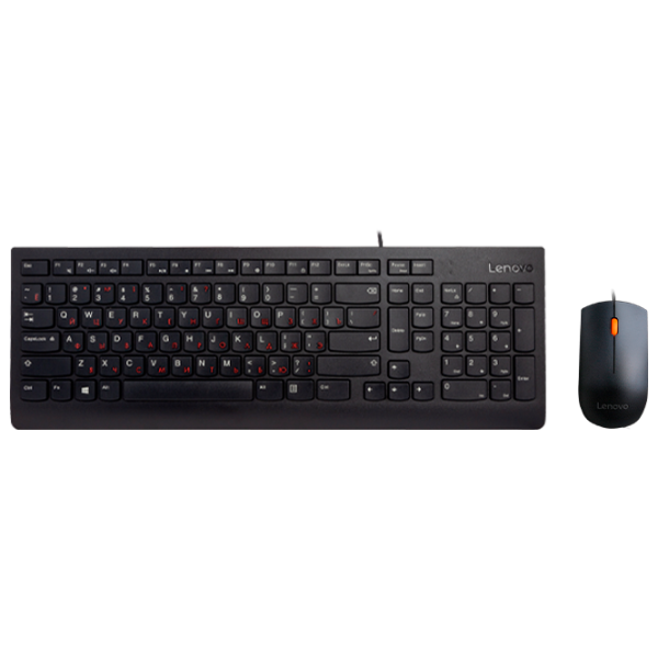 Клавиатура и Мышь Lenovo 300 Проводная/ Черный photo 1