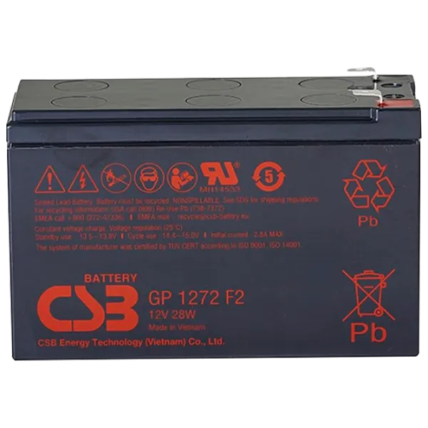 Аккумуляторная батарея для ИБП CSB GP 1272F2 12 В 7.2 Ач Черный photo 1