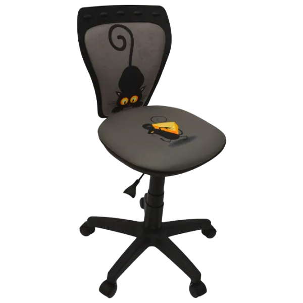 Fotoliu de birou DecoPrim MINISTYLE GTS CAT&MOUSE Poliester/ Black Black photo 1