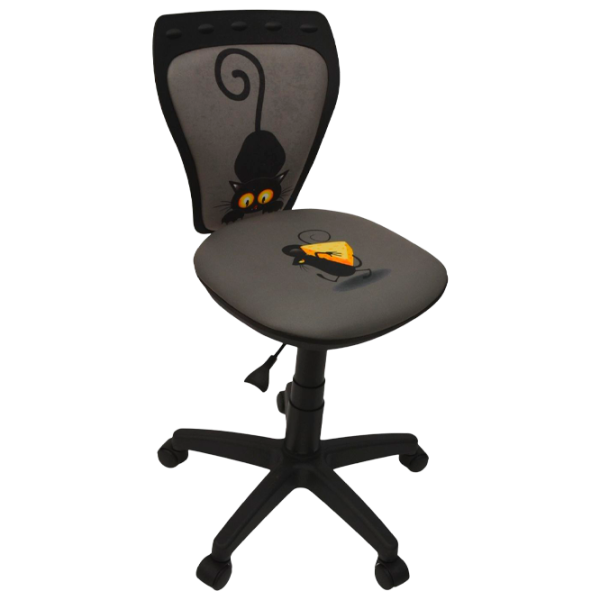 Fotoliu de birou DecoPrim MINISTYLE GTS CAT&MOUSE Poliester/ Black Black photo 1