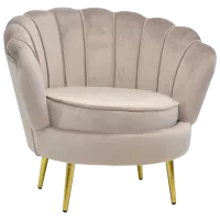 Fotoliu living DecoPrim Maggie Camel Catifelat Beige