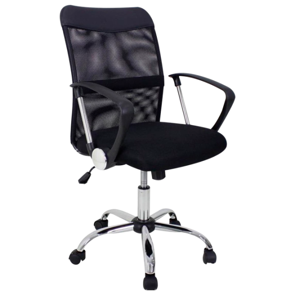 Fotoliu de birou DecoPrim F-68 Plasă acrilică, piele artificială/ Black photo 1