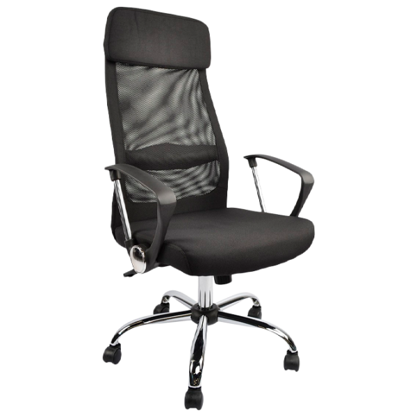Офисное кресло DecoPrim F-65 Ткань, акриловая сетка/ Черный photo 1