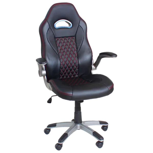 Fotoliu de birou DecoPrim F-86 Piele artificială/ Black Red photo 1