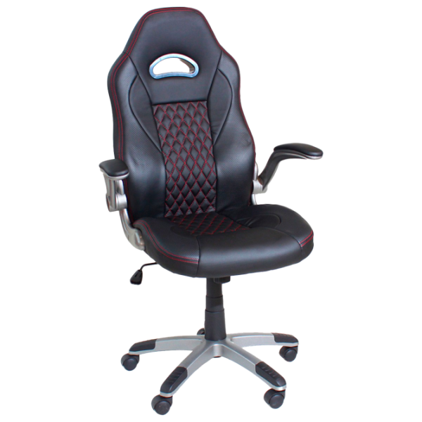 Fotoliu de birou DecoPrim F-86 Piele artificială/ Black Red photo 1