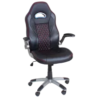 Fotoliu de birou DecoPrim F-86 Piele artificială/ Black Red