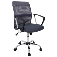 Fotoliu de birou DecoPrim F-68 Plasă acrilică, piele artificială/ Gray