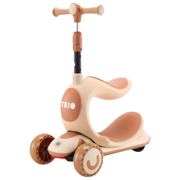 Trotinetă pentru copii cu trei roți Lorelli Trio (10390150001) 50 kg/ Beige photo 1