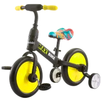 Bicicletă fără pedale Chipolino Max Bike 10" Metal/ Yellow Black