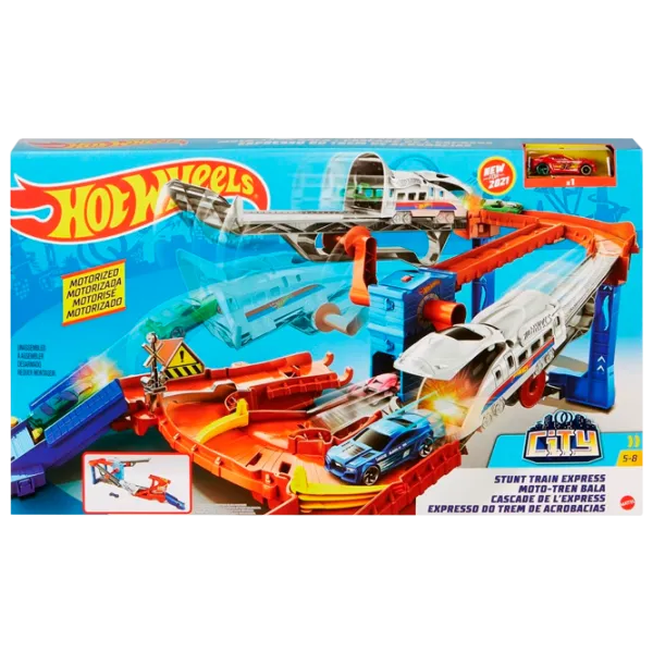 Pistă auto Hot Wheels Stunt Train Express GRW38 Multicolor photo 1 Pistă auto Hot Wheels Stunt Train Express GRW38 Multicolor photo 1
