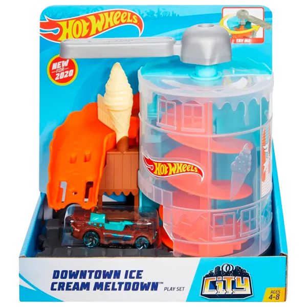 Pistă auto Hot Wheels Downtown Ice Cream Meltdown GJK74 Multicolor photo 1 Pistă auto Hot Wheels Downtown Ice Cream Meltdown GJK74 Multicolor photo 1