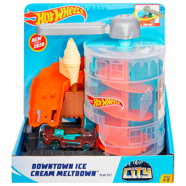 Pistă auto Hot Wheels Downtown Ice Cream Meltdown GJK74 Multicolor photo 1 Pistă auto Hot Wheels Downtown Ice Cream Meltdown GJK74 Multicolor photo 1