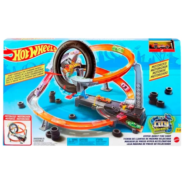 Pistă auto Hot Wheels Hyper-Boost Tire Shop GJL16 Multicolor photo 1 Pistă auto Hot Wheels Hyper-Boost Tire Shop GJL16 Multicolor photo 1